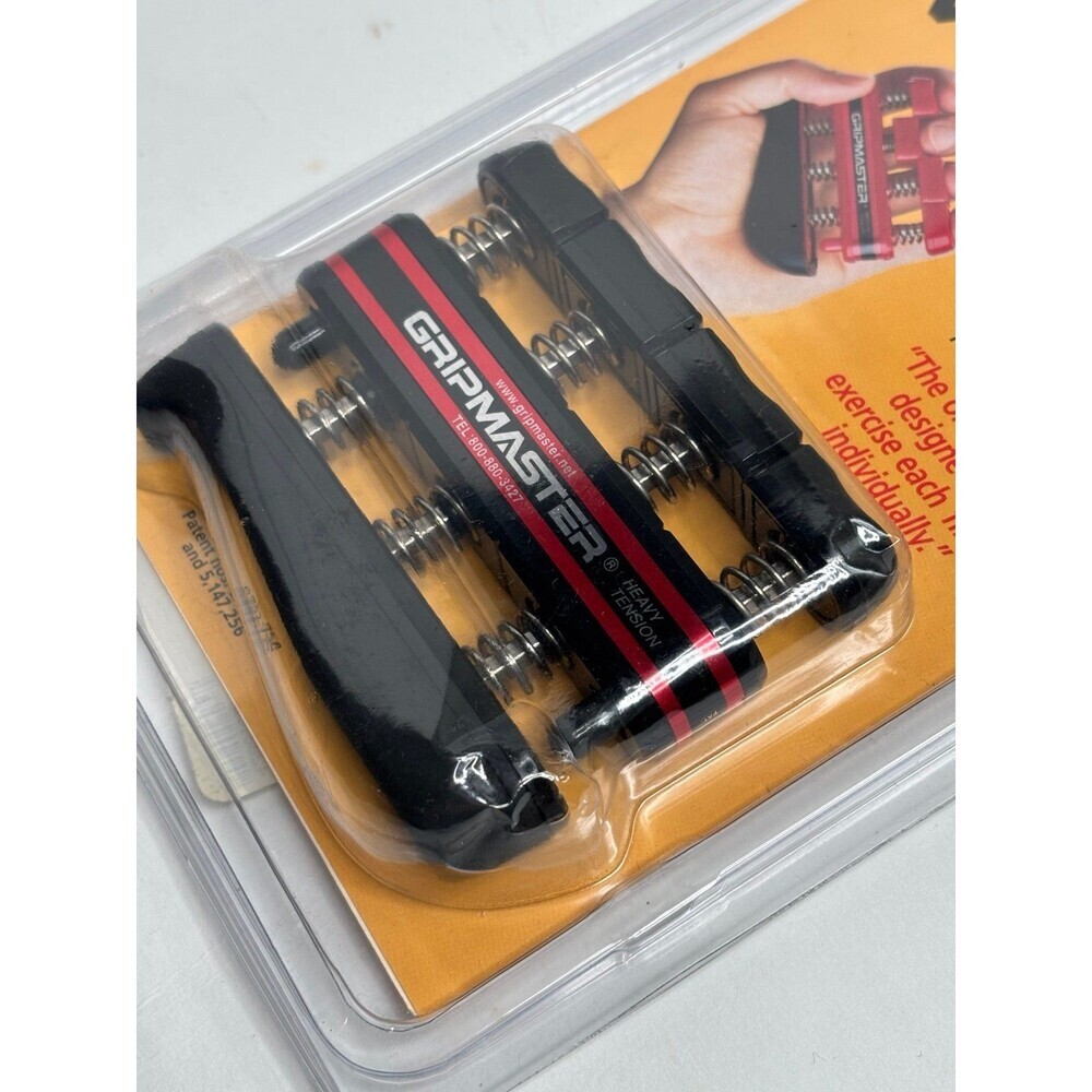 Gripmaster Hand & Finger Exerciser Heavy Tension Black Red Like New In Package - Picture 3 of 12